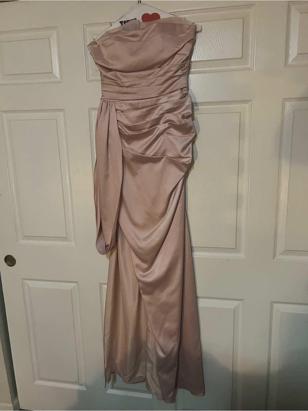 Strapless RoseGold Prom Dress